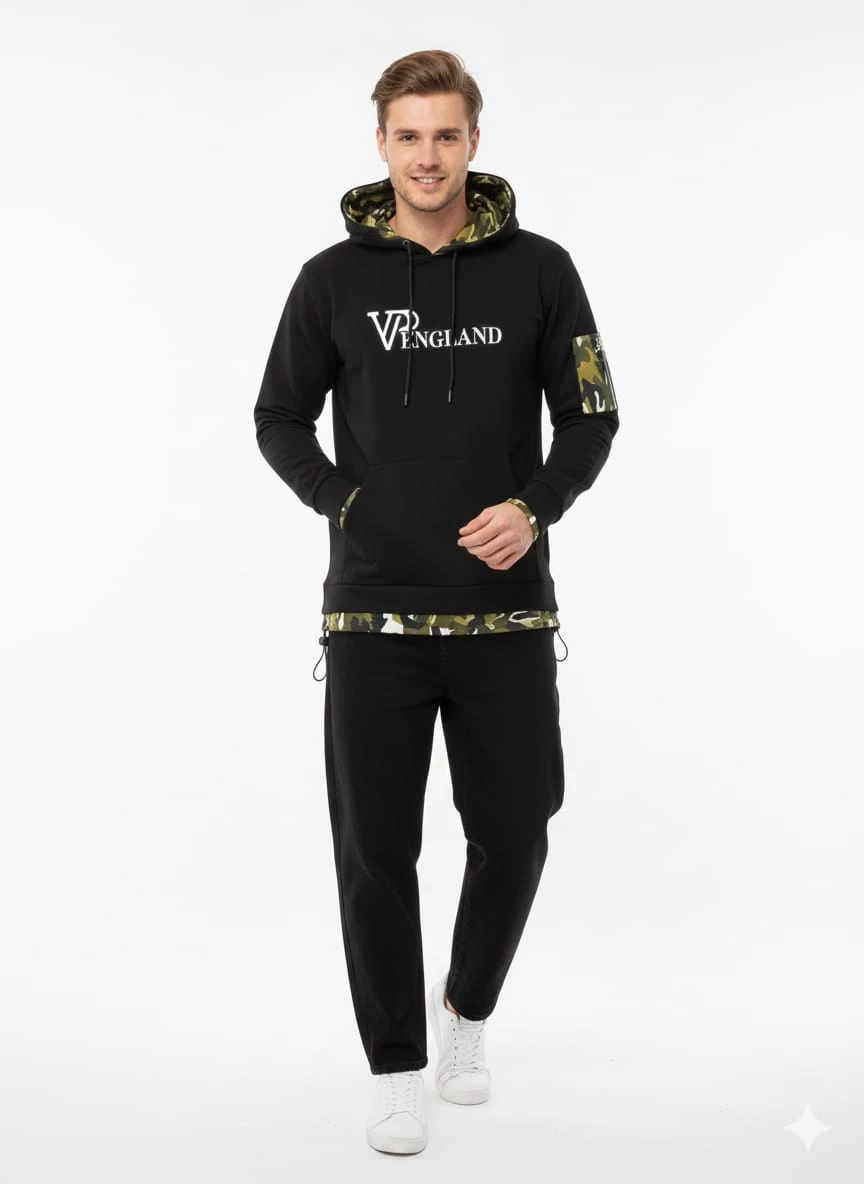 Premium Black Hoodie – 100% Cotton | 280 GSM French Terry